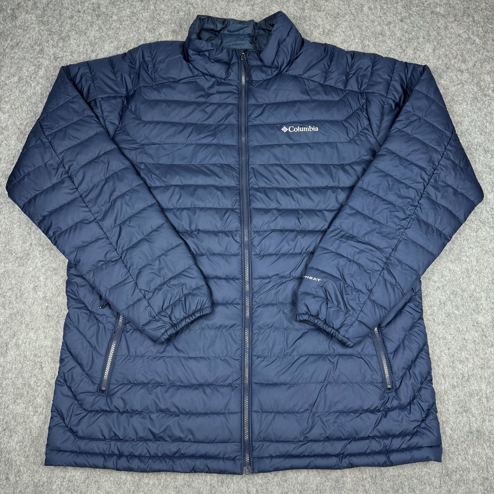 Columbia NWT White Out FS Mens 2XT Blue Puffer Jacket Omni-Heat Thermal 2XL Tall
